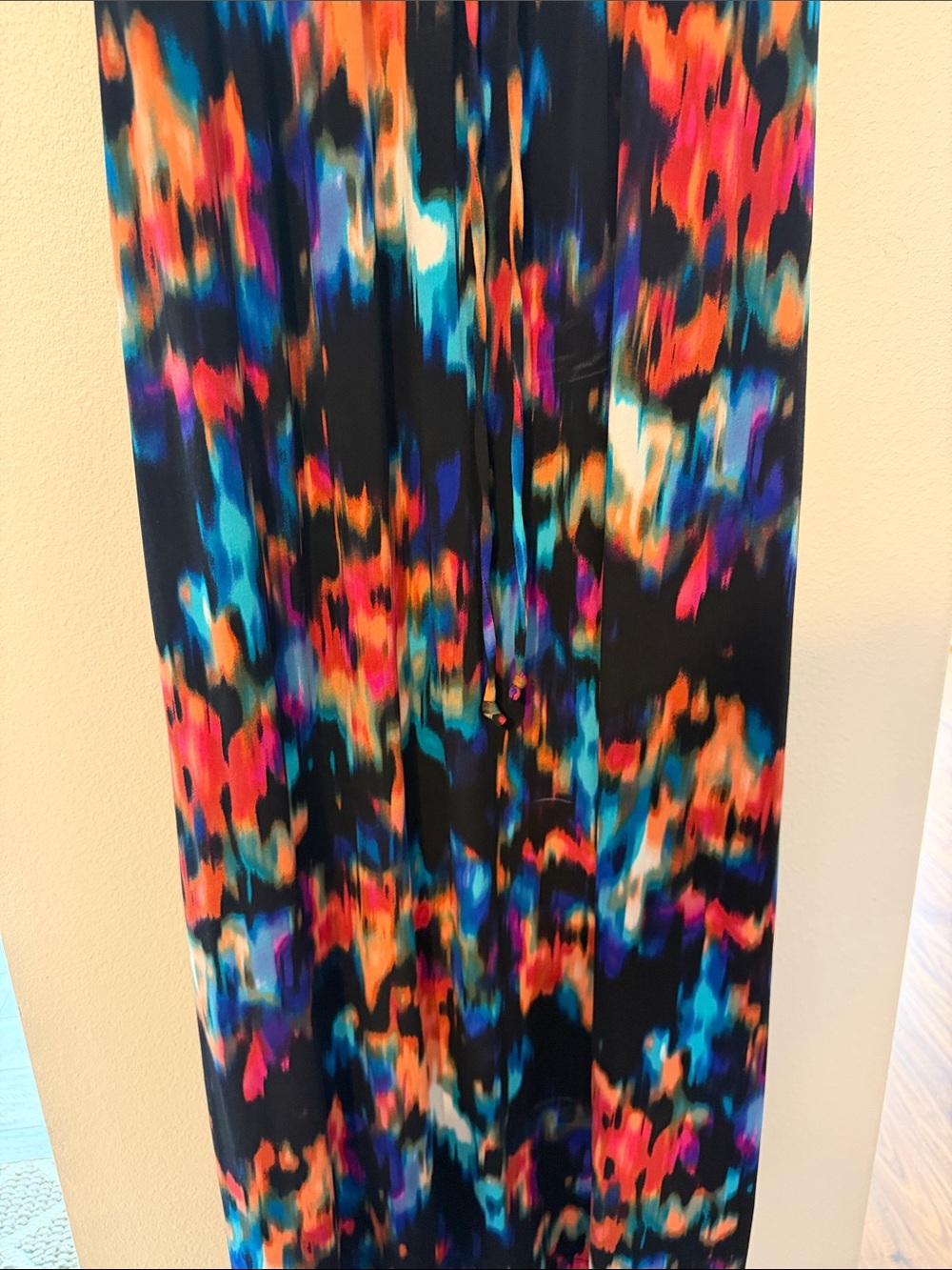 Calvin Klein Black  Multicolor Abstract Print Maxi Dress - Picture 5 of 7
